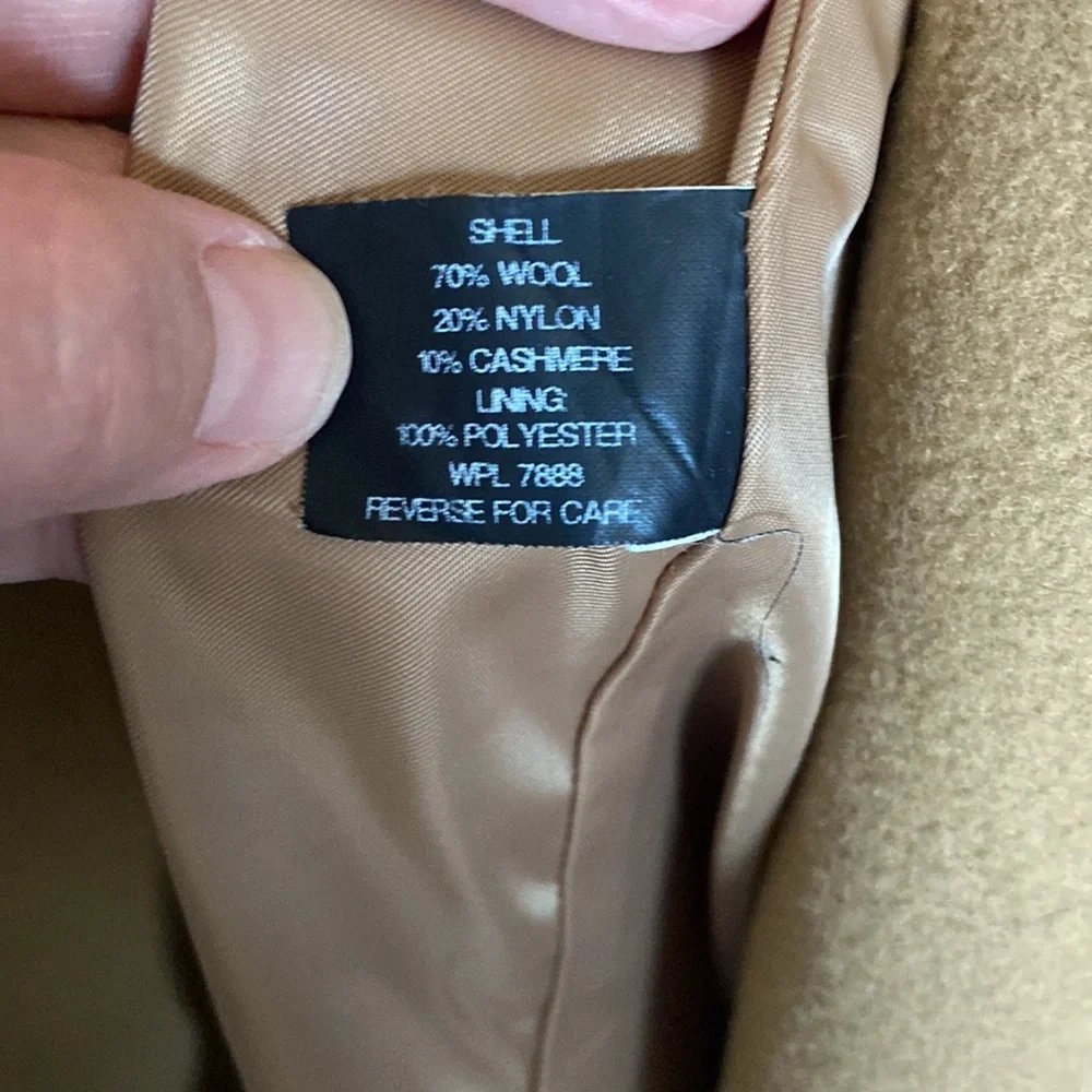 Michael Kors Camel Belted Wrap Coat Wool Cashmere Blend SzL Classic Spring Layer - Picture 6 of 17